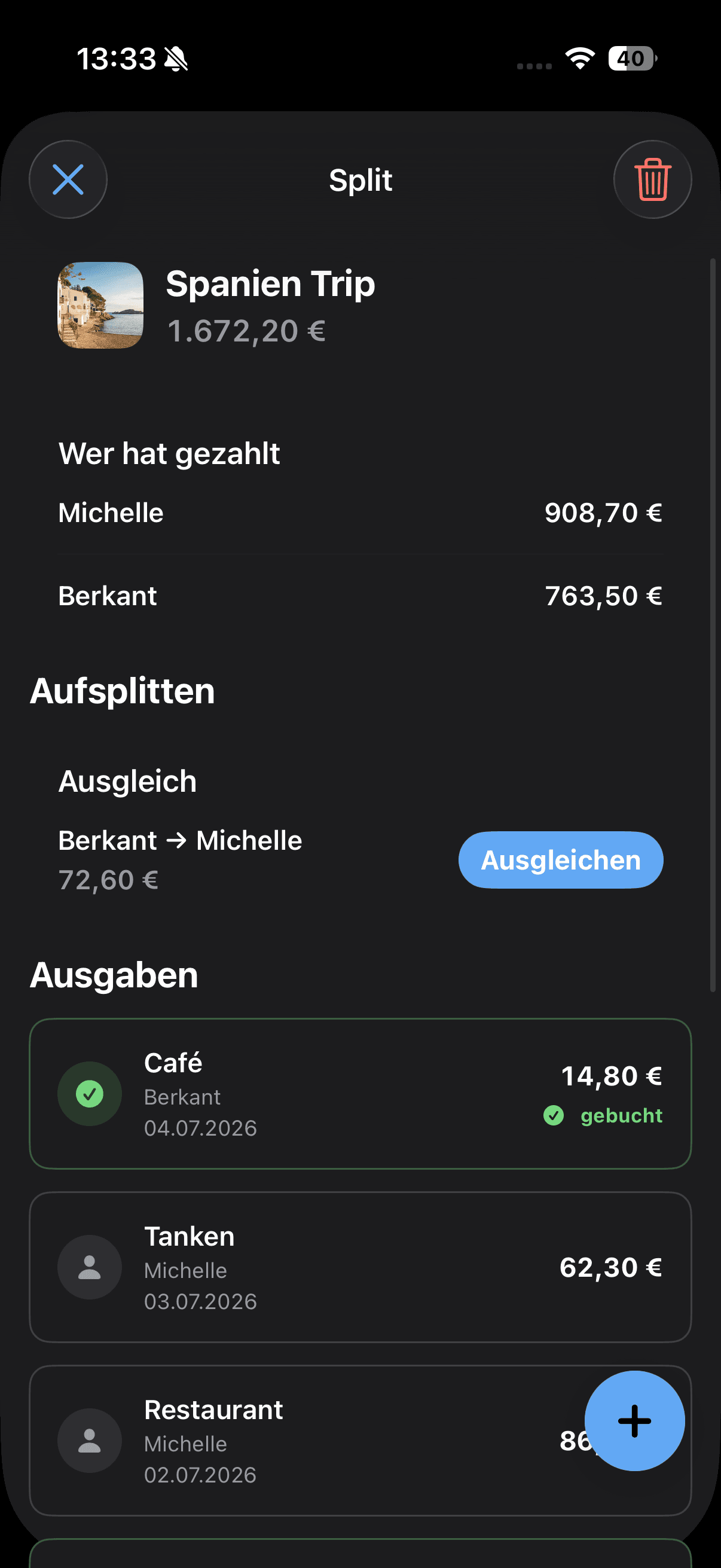 Bilando Fair-Split: WG-Ausgaben eintragen und fair ausgleichen